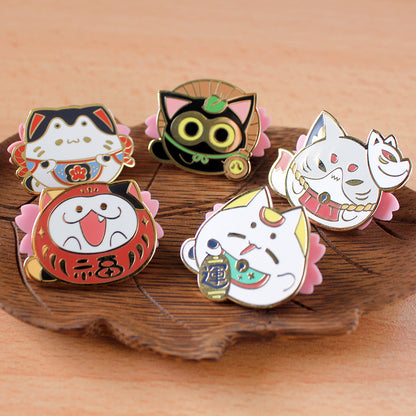 Japanese Folklore Supernatural Cats Enamel Pins
