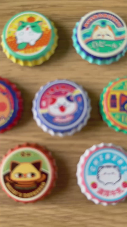 Retro Chibibi Bottle Cap Badges